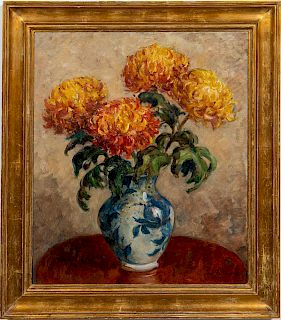 Isa Janssens, Floral Still Life Oil On Canvas
