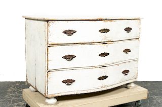 Swedish Baroque Painted 3-Drawer Commode