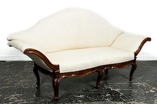 18th C. Italian Rococo Upholstered Walnut Settee