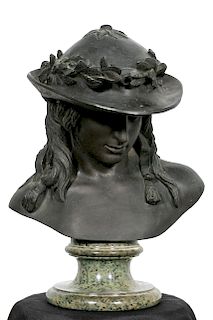 L. 19th C. After Donatello, Bronze Bust "David"
