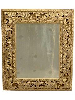 Late 19th C. Italian Pierced Giltwood Mirror