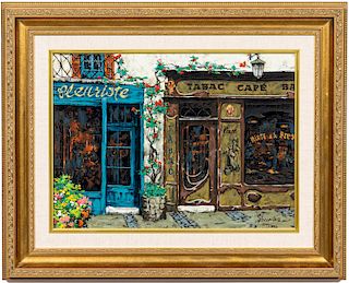Viktor Shvaiko "Cafe Tabac" Embellished Serigraph