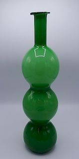 CONTINENTAL GREEN GLASS VASE