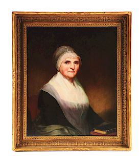 OIL PORTRAIT OF MRS. GEORGE MUSSER BY JACOB EICHOLTZ (1776 - 1842). LANCASTER, PENNSYLVANIA. CIRCA 1813.