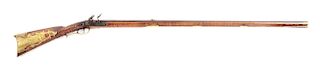 (A) SCARCE RELIEF CARVED FLINTLOCK KENTUCKY RIFLE ATTRIBUTED TO GEORGE EISTER.