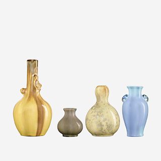 Fulper Pottery, bud vases, set of four