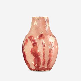 Hugh C. Robertson for Dedham Pottery, rare "painted" oxblood cabinet vase