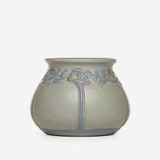 Marblehead Pottery, vase incised with stylized trees