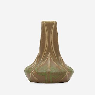 Artus Van Briggle for Van Briggle Pottery, early bud vase with leaves