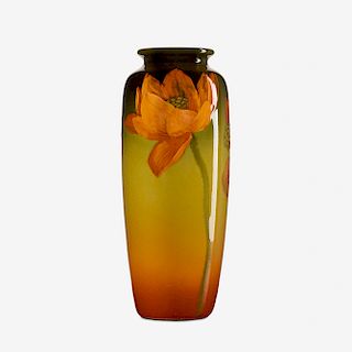 Matthew Daly for Rookwood Pottery, Standard Glaze vase with lotuses