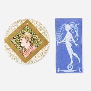 Mary Louise McLaughlin for University City, tile with nude and early portrait roundel