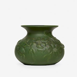 Ouachita Pottery, rare vase with dogwood blossoms