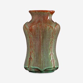 William J. Walley, corseted vase with leaves