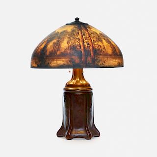 Handel, wooded landscape table lamp