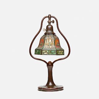 Handel, tropical palm overlay desk lamp