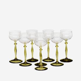 Peter Behrens, attribution, champagne glasses, set of eight