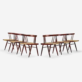 George Nakashima, Grass-Seated chairs, set of six