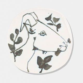 Pablo Picasso, Tête de Chèvre en Profil plate