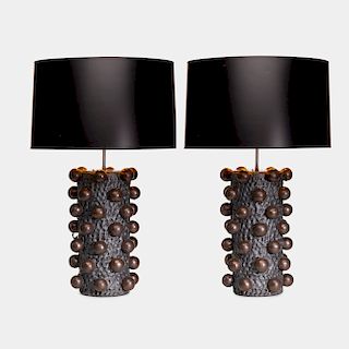 Peter Lane, Cabochon table lamps, pair