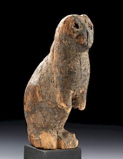 Egyptian Wood / Stucco Sarcophagus of a Cat