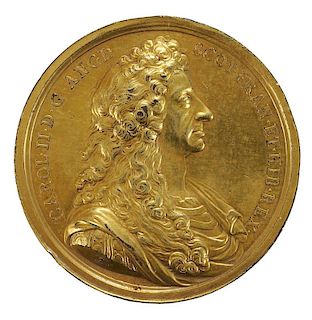 Charles II Gilt Bronze Indian Peace