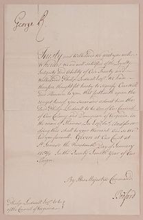 George II Signed Virginia Document