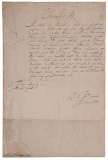 Charles II signed Document