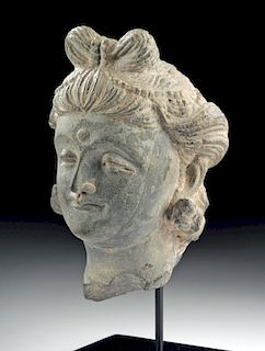 Gandharan Schist Head of Prince Siddhartha