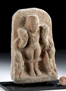 11th C. Indian Sandstone Relief Panel Hindu God Krishna