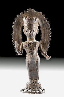 18th C. Indian Bastar Brass Earth Goddess Figure