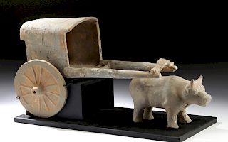 Chinese Han Dynasty Terracotta Ox Cart