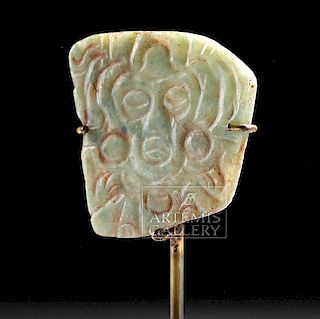 Maya Carved Jadeite Amulet - Elite Lord