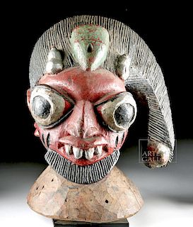 20th C. Yoruba Wooden Egungun Head Piece