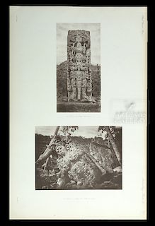 Alfred Maudslay B&W Maya Ruins Photogravure - 1890