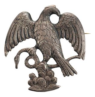 Mexican Officer Eagle Hat Badge