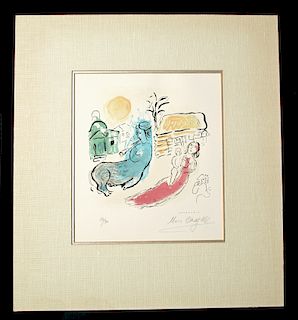 Signed Chagall Lithograph - Maternity & Centaur, 1957