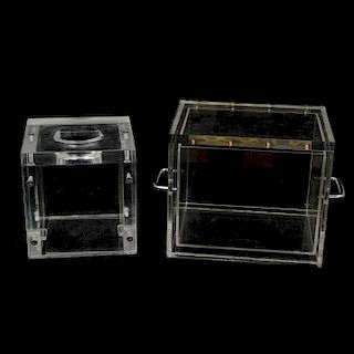 (2 Pc) Vintage Lucite Box