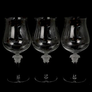 (3 Pc) Rosenthal Versace Lumiere Liquor Glasses