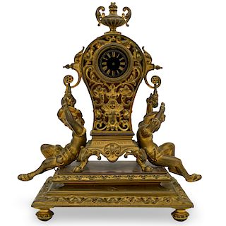 19th Cent. French Bronze Figural Clock