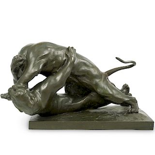 Jean Marie Gaspar (Belgian. 1864-1931) Bronze Lions