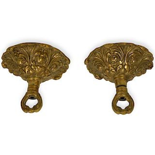 (2 Pc) Antique Gilded Chandelier Canopy