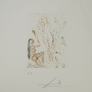 Salvador Dali (1904-1989) Artist Proof Colored Sketch