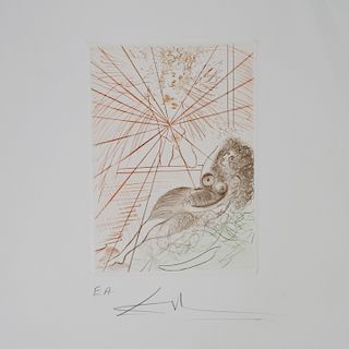 Salvador Dali (1904-1989) Artist Proof Colored Sketch