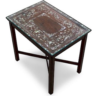 Chinese Mother Of Pearl Inlaid Table