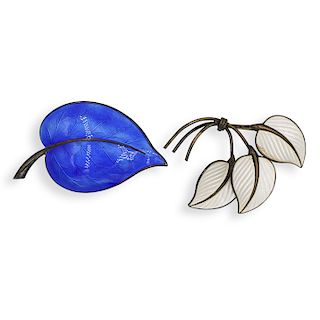 (2 Pc) Enameled Sterling Silver Pins