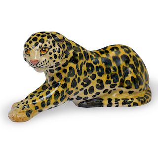 Vintage Italian Ceramic Leopard
