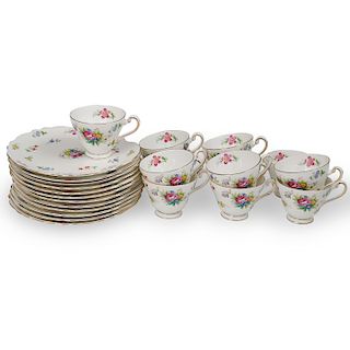 (12 Pc) Tuscan Porcelain Breakfast Plates and Teacups