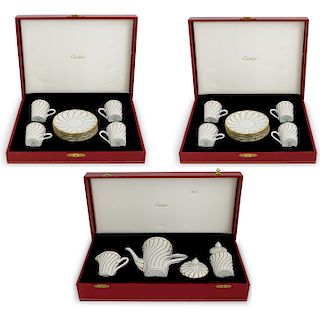 (19 Pc) Cartier Limoges Porcelain Coffee Set