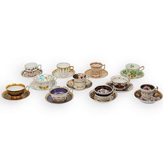 (22 Pc) Continental Porcelain Teacups and Saucers