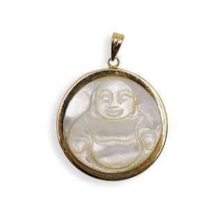 Chinese 14k Gold and Pearl Pendant